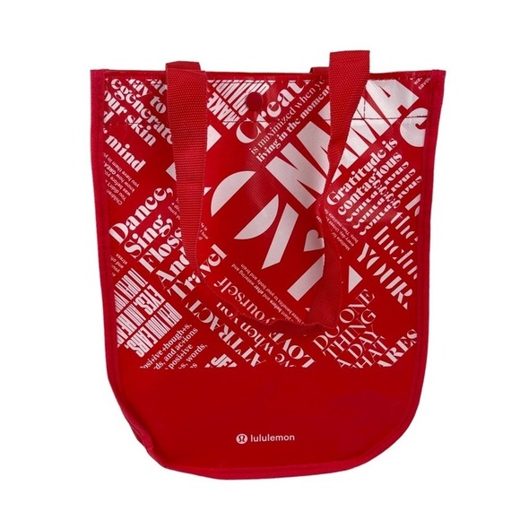 Lululemon Manifesto Dance Sing Floss and Travel Shopping Tote Bag Red White - Picture 2 of 14